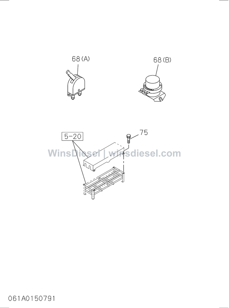 Isuzu 4BG1 battery and engine electrical parts parts diagram 4BG1-TCG-306101 for Hitachi ZX120