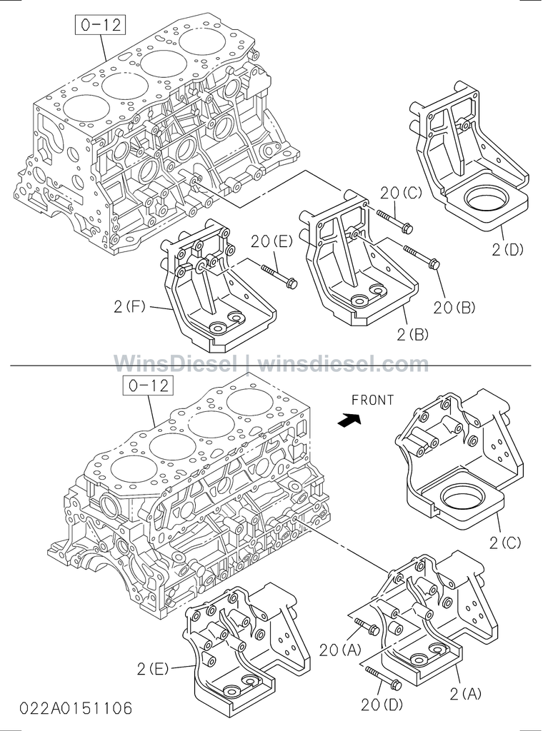 Isuzu 4JJ1 engine mounting parts diagram 4JJ1-XYSA03-502201 for Hitachi ZX110-3