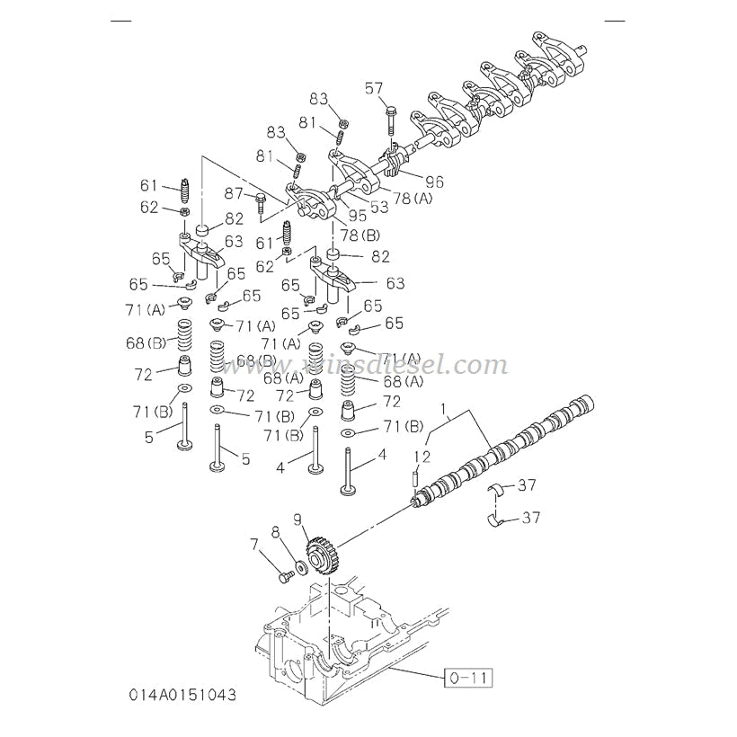 ISUZU DIESEL 4HK1 CAMSHAFT AND VALVE ENGINE PARTS CATALOG