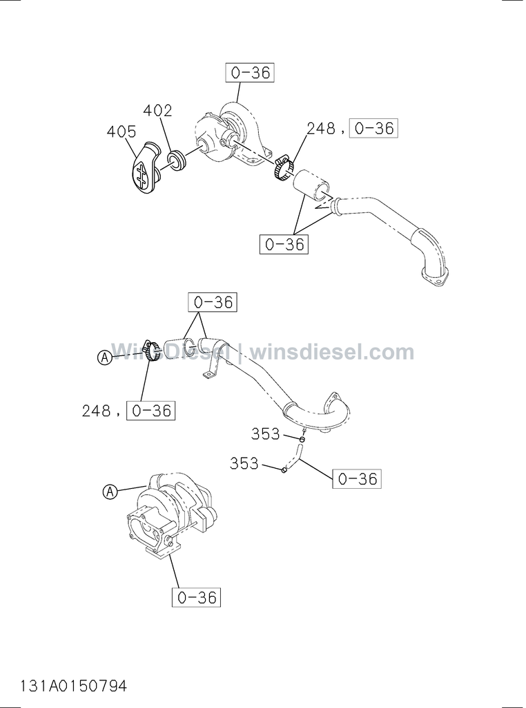 Hitachi EX120-3 air duct hose clip parts diagram 131A0150794