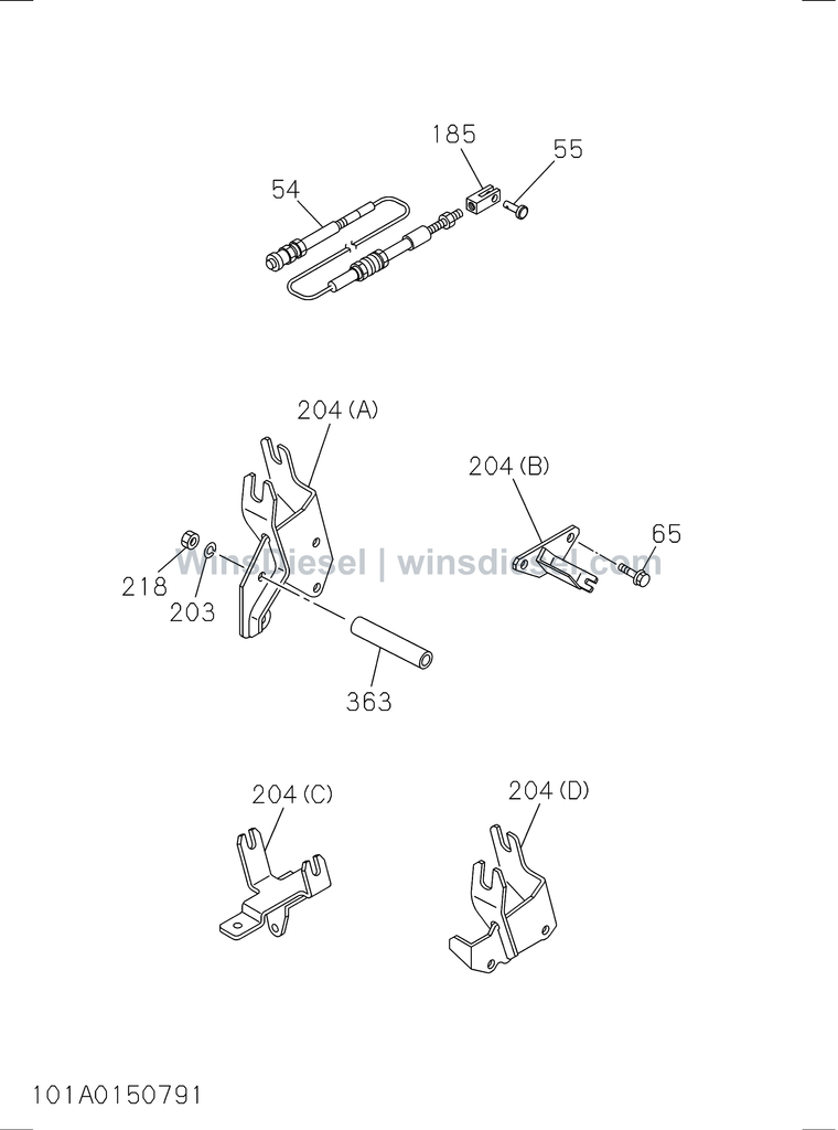 Hitachi ZX120 stopper cable bracket parts diagram 4BG1-TCG-310101