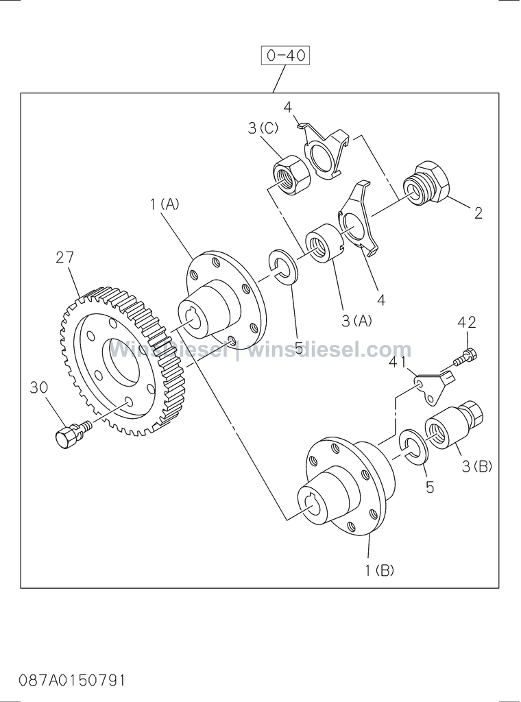 Isuzu 4BG1 coupling injection pump parts diagram 4BG1-TCG-308701 for Hitachi ZX120