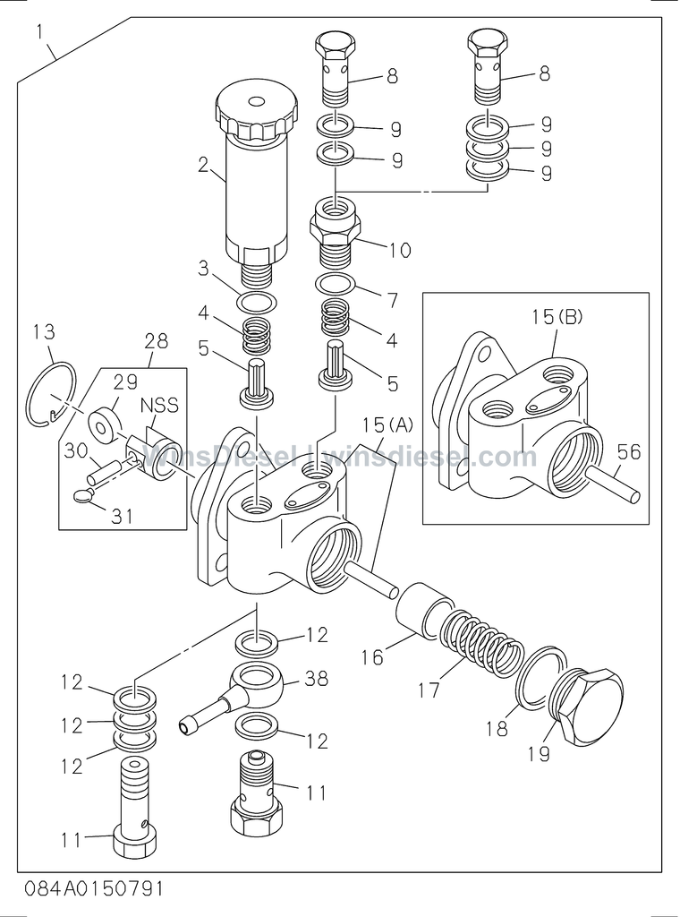 Isuzu 4BG1 feed pump injection pump parts diagram 4BG1-TCG-3084019912- for Hitachi ZX120