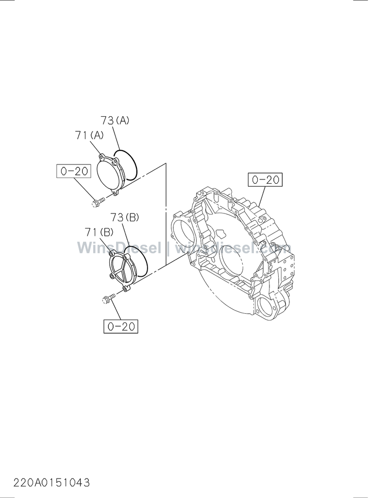 Isuzu 4HK1 manual transmission asm and case parts diagram 4HK1-XYSA02-322001 for Hitachi ZX200-3