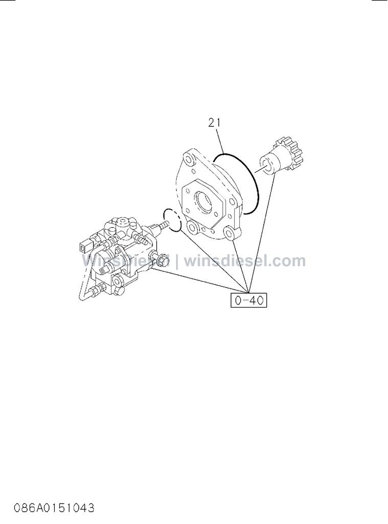 Isuzu 4HK1 miscellaneous parts injection pump parts diagram 4HK1-XYSA02-308601 for Hitachi ZX200-3