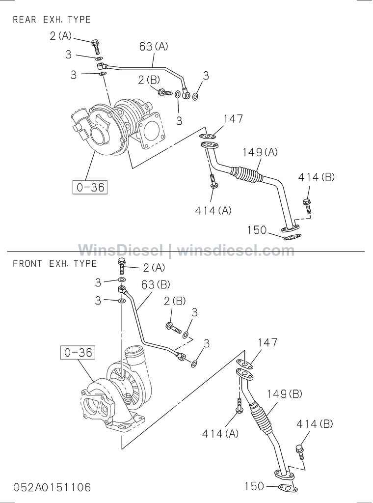 Isuzu 4JJ1 oil and vacuum piping engine parts diagram 4JJ1-XYSA03-505201 for Hitachi ZX110-3