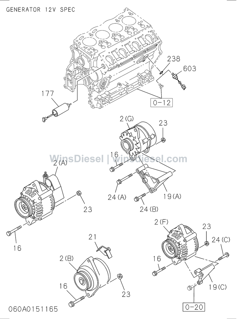 Isuzu 4LE2 engine electrical control parts exploded parts diagram, catalog reference ZX70-3 :4LE2-XYSA01-306001