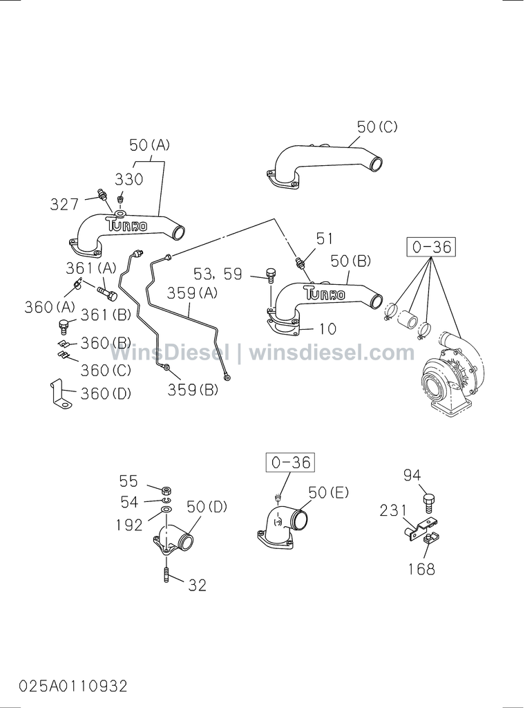 Isuzu 6BG1 inlet manifold parts diagram 6BG1-TRA-402501 for Hitachi ZX200