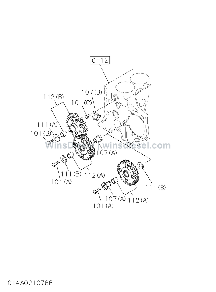 Isuzu 6SD1 camshaft and valve exploded parts diagram, catalog reference EX300-5 :6SD1-TQA01-301402