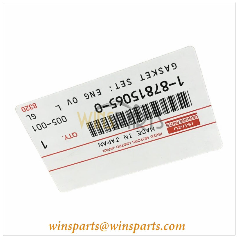 Isuzu 1-87815065-0 1878150650 GASKET SET ENG OVERHAUL