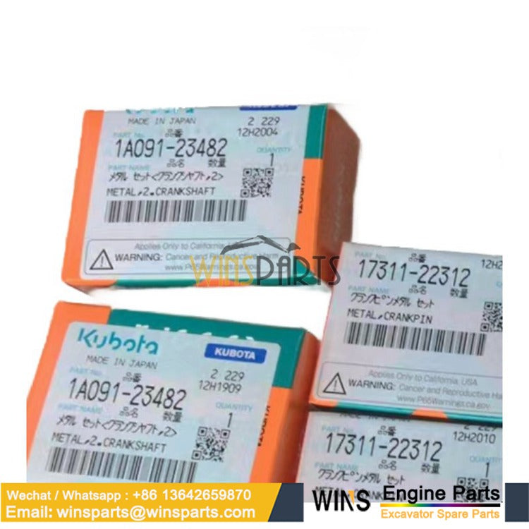 1A091-23482 Metal Main Bearing STD Kubota V2403 D1703 D1803 L3240 L3540