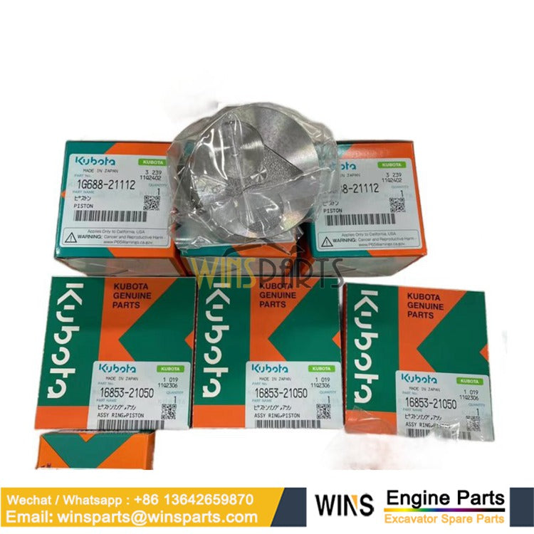 1G688-21112 16853-21050 Piston Standard Kubota D782 D722 ZD321 GR2110 B7410 U15