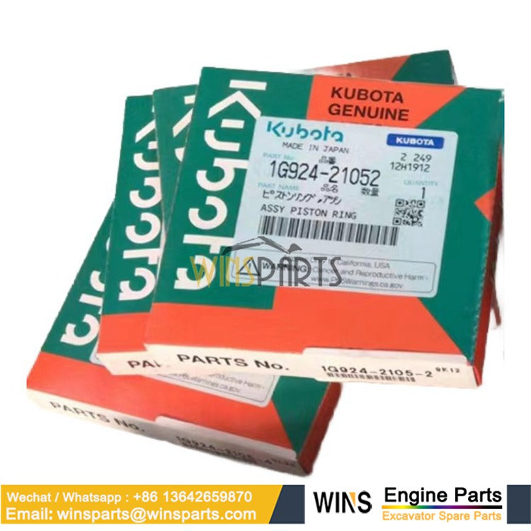 1G924-21052 Piston Ring Set STD Kubota D1803-M-E2B D1803-M-E3B Engines