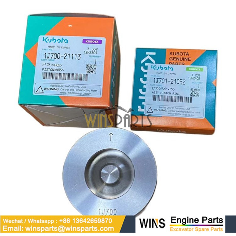 1J700-21113 1J701-21052 Piston Standard Kubota V3800-CR-TE4 SVL90-2 SSV75