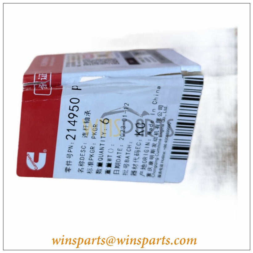 3801260-10 Cummins Main Bearing Set 0.010 Oversize N14 NT855 