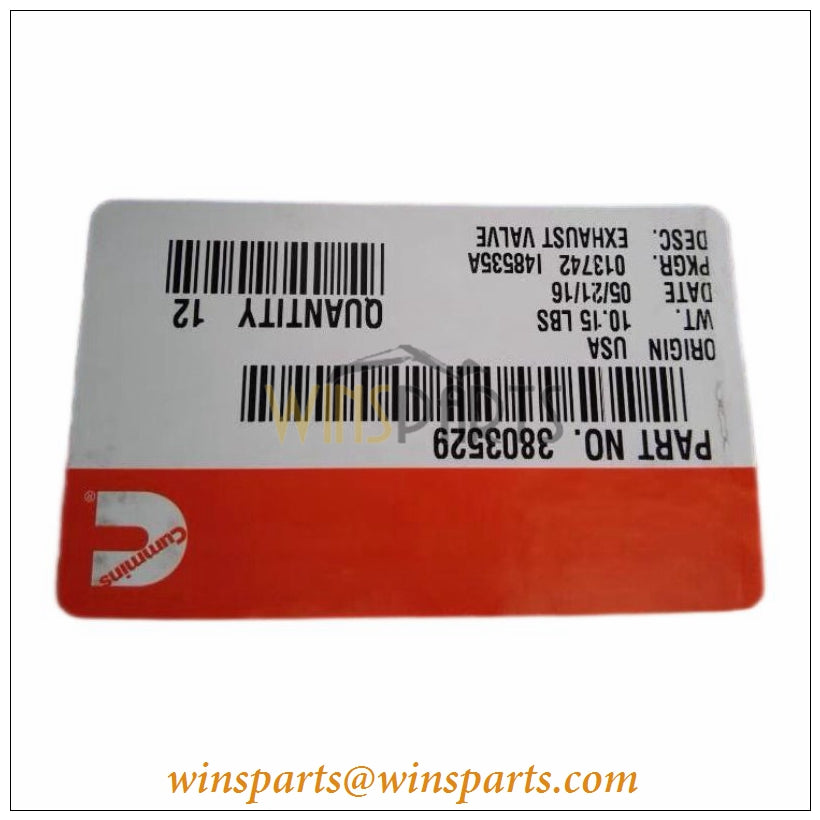 3803529 Cummins Exhaust Valve Kit KTA19 KTA38 KTA50 QSK19 QSK38 QSK50 