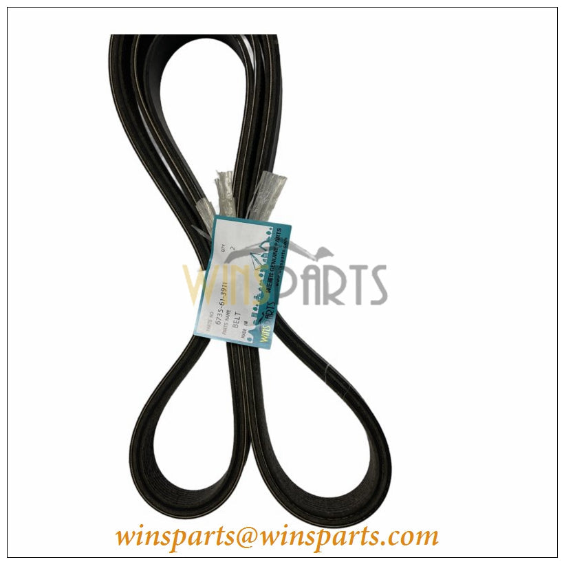 6735-61-3911 Komatsu BELT (V-BELT / FAN BELT) PC200-7 6D102 Engine 