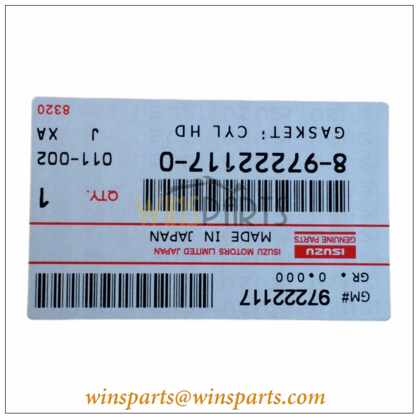 Isuzu 8-94418920-1 8944189201 4BG1 Engine Cylinder Head Gasket