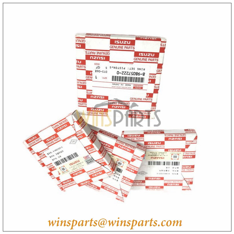 Isuzu 8-98057222-0 8980572220 4JJ1 Piston Ring Set STD 