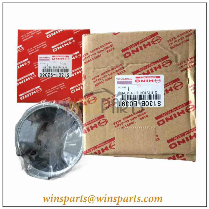VHS130BE0391 Piston + Ring Assembly Kit J05E Engine Kobelco SK200-8 SK210LC-8 SK250-8 SK260-8
