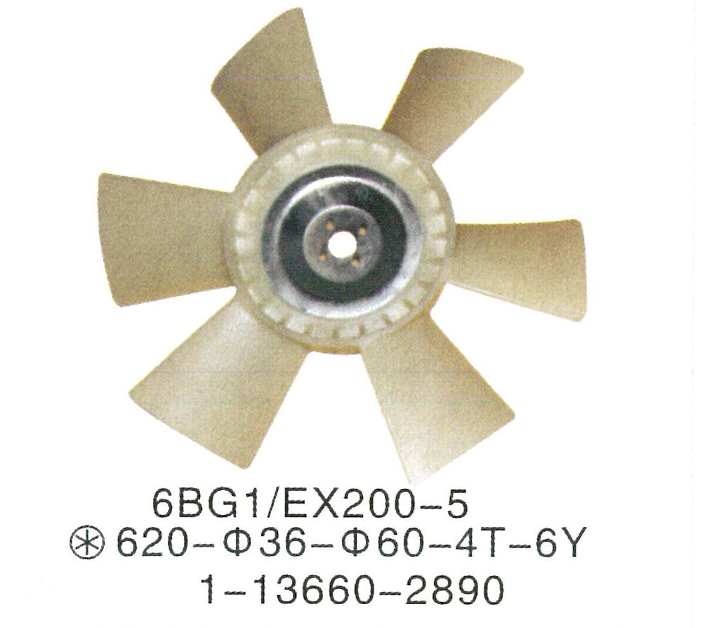 1-13660289-1 ISUZU 6BG1 MOTOR Aspa del ventilador VENTILADOR DE ENFRIAMIENTO Para Hitachi