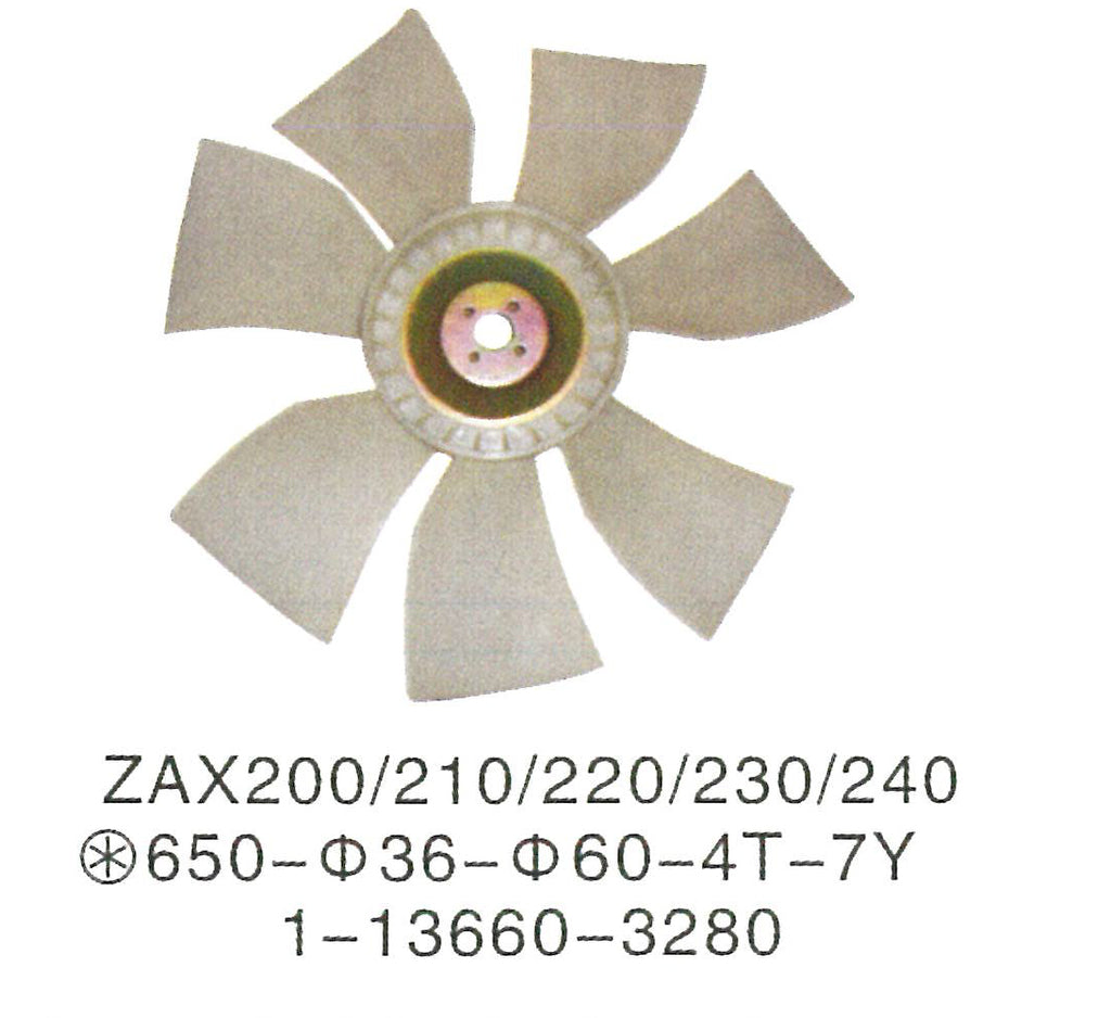 1-13660328-1 ISUZU 6BG1 MOTOR Aspa del ventilador VENTILADOR DE ENFRIAMIENTO Hitachi