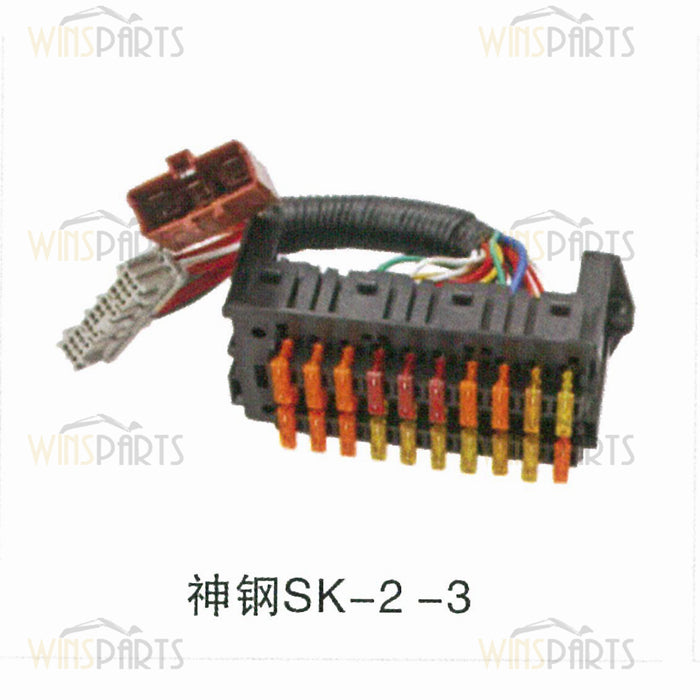 Caja de fusibles de relé BASE SK-3 con arnés Kobelco 2479U1281S8 2479U1281S10