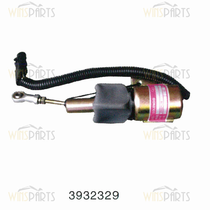 3932329 Válvula solenoide de apagado de llama Cummins Motor 4BT 6BT Solenoide de corte de combustible de 24 V