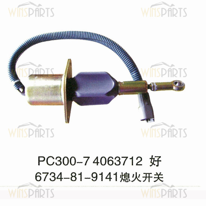 4063712 6734-81-9141 Válvula solenoide de apagado de llama Cummins 6CT 8.3L Komatsu