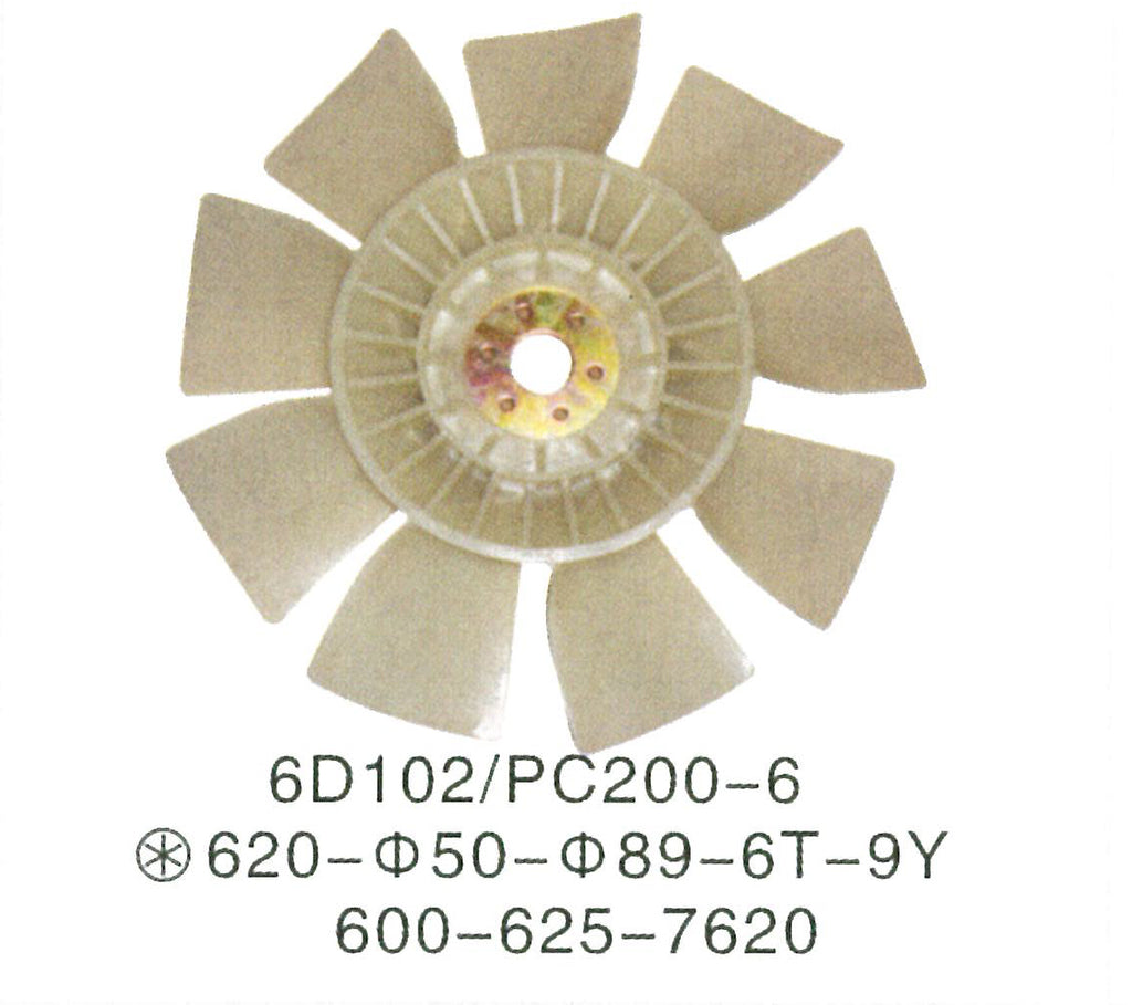 600-625-7620 Komatsu 6D107E MOTOR Lüfterflügel FÜR LÜFTERKÜHLUNG PC200-6