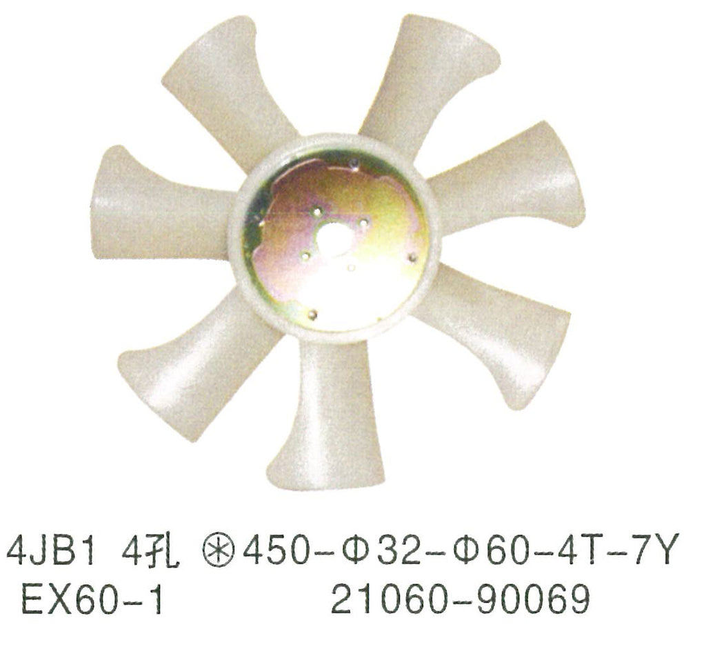 21060-90069 Nissan FD33 ISUZU 4JB1 MOTOR Aspa del ventilador para refrigeración del ventilador